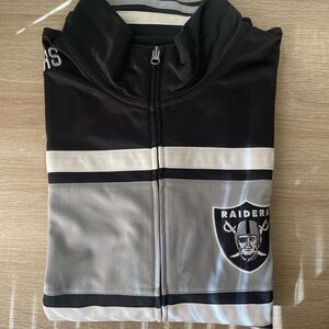 NFL Black and White Las Vegas Raiders Zip-Up Jacket